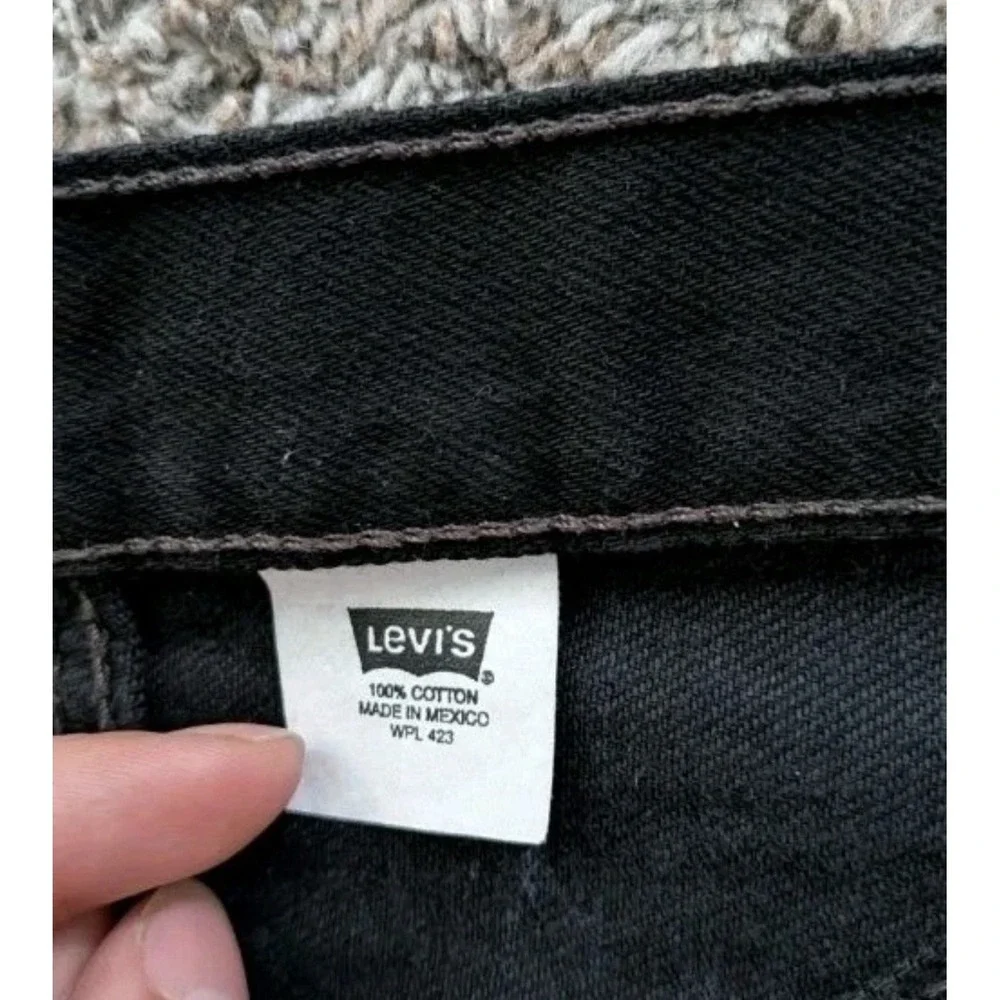 Levi's 501 Jeans Black Denim Mens 34x33 (Tag‎ 36x34) Mexico Made Y2K Button Fly